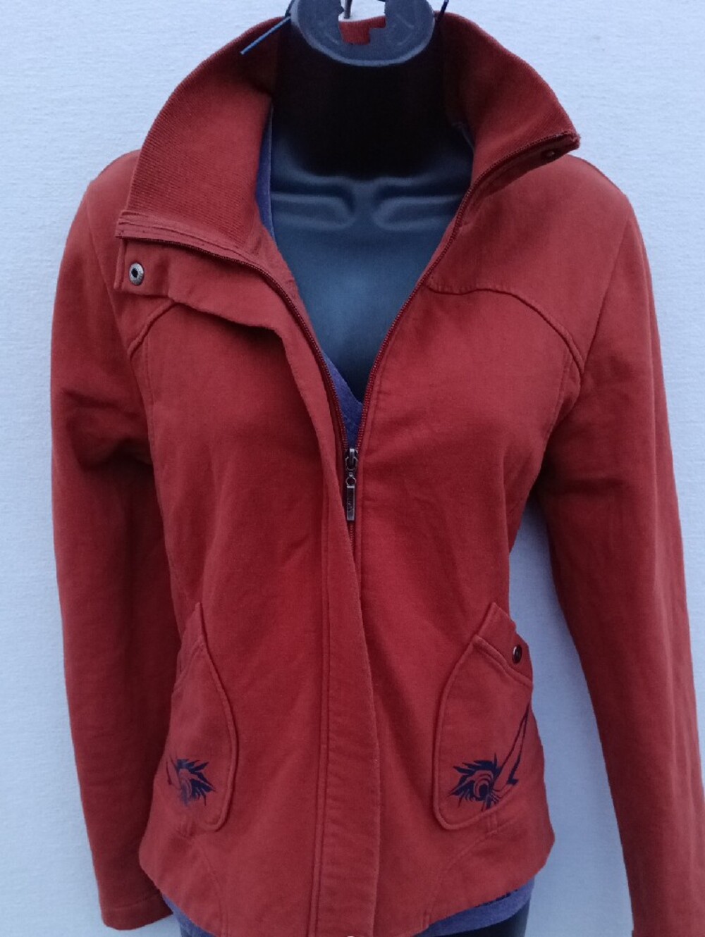 Women's Rust Red Zip-Front Jacket - Picture 4 of 11